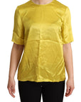 Dolce & Gabbana Elegant Silk Short Sleeve Blouse Top - Yellow