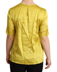 Dolce & Gabbana Elegant Silk Short Sleeve Blouse Top - Yellow