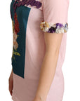 Dolce & Gabbana Elegant Floral Rose Applique T-Shirt