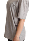 Dolce & Gabbana Elegant Gray V-Neck Cotton Tee