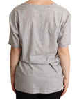 Dolce & Gabbana Elegant Gray V-Neck Cotton Tee