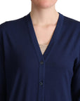 Dolce & Gabbana Elegant Virgin Wool Blue Cardigan
