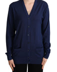 Dolce & Gabbana Elegant Virgin Wool Blue Cardigan