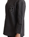 Dolce & Gabbana Chic Gray Embroidered Cotton Sweater