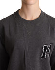 Dolce & Gabbana Chic Gray Embroidered Cotton Sweater