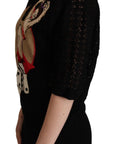 Dolce & Gabbana Embroidered Short Sleeve Luxury Sweater
