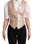 Dolce & Gabbana Elegant Pink Metallic Sheen Waistcoat