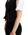 Dolce & Gabbana Elegant Leopard Print Waistcoat – Sleeveless Vest