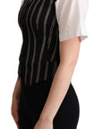 Dolce & Gabbana Chic Black Leopard Print Waistcoat