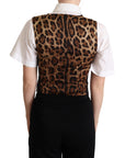 Dolce & Gabbana Chic Black Leopard Print Waistcoat