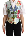 Dolce & Gabbana Elegant Floral Print Silk Waistcoat