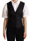 Dolce & Gabbana Elegant Silk Blend Black Waistcoat