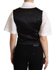 Dolce & Gabbana Elegant Silk Blend Black Waistcoat