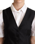 Dolce & Gabbana Elegant Silk Blend Black Waistcoat