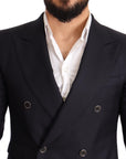 Dolce & Gabbana Elegant Navy Cashmere Silk Blend Blazer