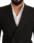 Dolce & Gabbana Elegant Striped Wool Blazer with Silk Lining