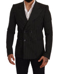 Dolce & Gabbana Elegant Striped Wool Blazer with Silk Lining