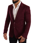 Dolce & Gabbana Elegant Maroon Bordeaux Cashmere Blazer