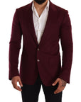 Dolce & Gabbana Elegant Maroon Bordeaux Cashmere Blazer