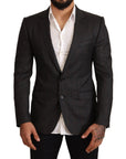 Dolce & Gabbana Elegant Gray Check Martini Blazer