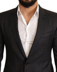 Dolce & Gabbana Elegant Gray Check Martini Blazer