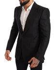 Dolce & Gabbana Elegant Slim Fit Black Linen Blazer