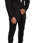 Dolce & Gabbana Elegant Slim Fit Black Linen Blazer
