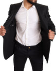 Dolce & Gabbana Elegant Slim Fit Black Linen Blazer