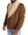 Dolce & Gabbana Elegant Double Breasted Shearling Jacket