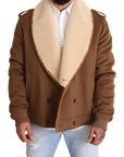 Dolce & Gabbana Elegant Double Breasted Shearling Jacket