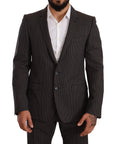 Dolce & Gabbana Elegant Gray Martini Woolen Suit Set