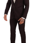 Dolce & Gabbana Elegant Bordeaux Striped Martini Suit