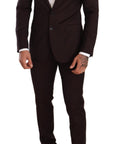 Dolce & Gabbana Elegant Bordeaux Striped Martini Suit
