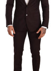 Dolce & Gabbana Elegant Bordeaux Striped Martini Suit