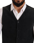 Dolce & Gabbana Elegant Black Cotton Formal Dress Vest