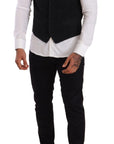 Dolce & Gabbana Elegant Black Cotton Formal Dress Vest
