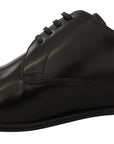 Dolce & Gabbana Elegant Black Leather Derby Shoes