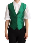 Dolce & Gabbana Elegant Green Silk Blend Waistcoat