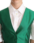 Dolce & Gabbana Elegant Green Silk Blend Waistcoat
