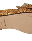 Dolce & Gabbana Elegant Gold Sequin Crystal Flats