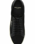 Saint Laurent Sleek Black Canvas & Leather Low-Top Sneakers