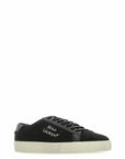 Saint Laurent Sleek Black Canvas & Leather Low-Top Sneakers