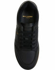 Saint Laurent Elegant Black Low-Top Leather Sneakers
