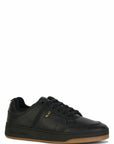 Saint Laurent Elegant Black Low-Top Leather Sneakers