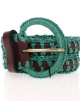 Dolce & Gabbana Enchanting Corset-Style Woven Raffia Belt