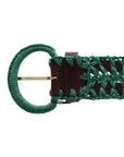 Dolce & Gabbana Enchanting Corset-Style Woven Raffia Belt