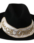 Dolce & Gabbana Elegant Black Lapin Wide Brim Panama Hat