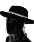 Dolce & Gabbana Elegant Black Lapin Wide Brim Panama Hat