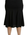 Dolce & Gabbana Chic High Waist Black Silk Blend Skirt