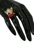 Dolce & Gabbana Elegant Canine Charm Women's Ring